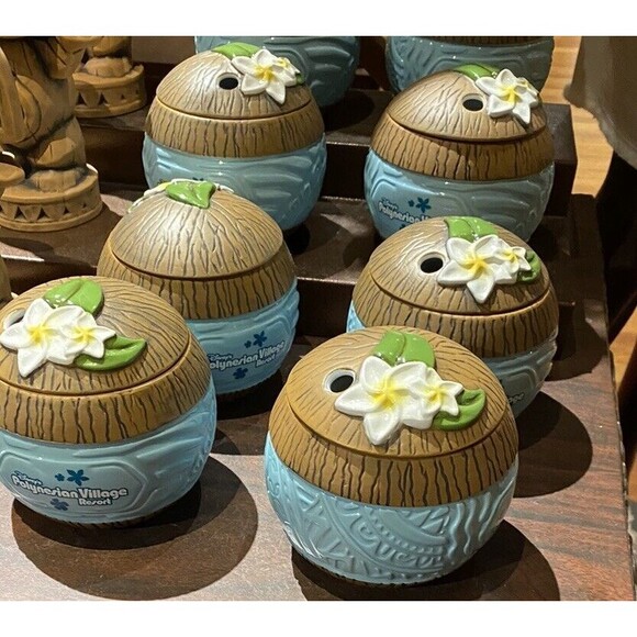 Disney Parks Polynesian Resort Cup Coconut‎ Ceramic Mug Cocktail Tiki Tropical - Picture 2 of 2